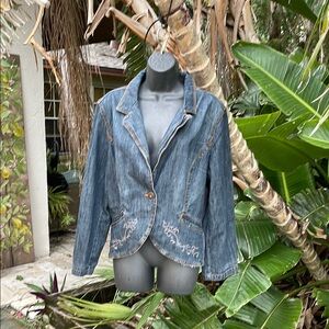 Riders embroidered denim jacket